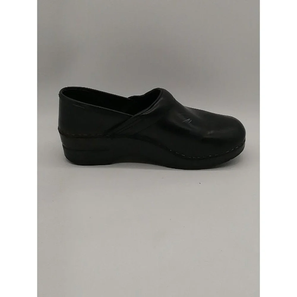 Dansko Loafers Womens Black EUR 39 Leather Clog Shoes Walking Comfort